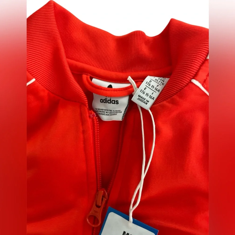 adidas Originals Kids Bright Orange Three-Stripe Track Jacket & Pants